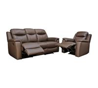 Vente-unique-Sofá Relax 3+1 plazas Evasion - Marrón - Mesa Auxiliar