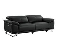 Vente-unique - Sofá Relax 3 plazas Azidee - Piel - Negro