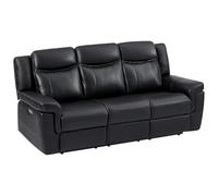 Vente-unique - Sofá Relax 3 plazas Kenneth - Piel - Negro