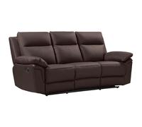 Vente-unique - Sofá Relax 3 plazas Pakita - Piel - marrón Chocolate