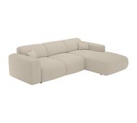 Vente-unique-Sofá rinconera Derecha de Tela Beige Jaspeada POGNI de Maison CÈphy