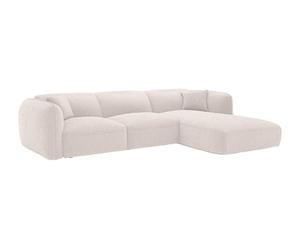 Vente-unique-Sofá rinconera Derecho de Tela Beige CAMILIO de Maison CÈphy