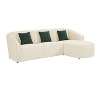 Vente-unique - Sofá rinconera Derecho de Tela Beige Texturizada NETOMIA