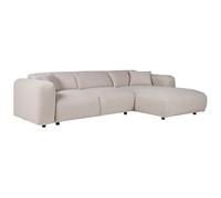 Vente-unique-Sofá rinconera Derecho de Tela Jaspeado Beige POGNI de Maison Céphy de Maison Céphy