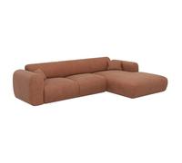 Vente-unique-Sofá rinconera Derecho de Tela Terracota POGNI de Maison CÈphy