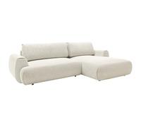 Vente-unique - Sofá rinconera Derecho de Tela Texturizada Beige MONELIA