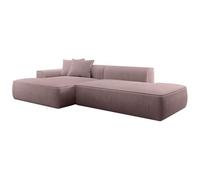 Vente-unique-Sofá rinconera Izquierda de Pana Morado ERYNEL
