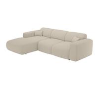 Vente-unique-Sofá rinconera Izquierda de Tela Beige Jaspeada POGNI de Maison CÈphy