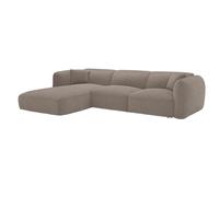 Vente-unique-Sofá rinconera Izquierda de Tela Gris Topo CAMILIO de Maison Céphy