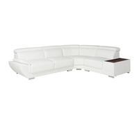 Vente-unique-Sofá rinconero de Piel NAHIA - Blanco - Ángulo Derecho
