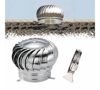 Ventilación de ático con apertura de 250 mm, acero inoxidable 304, ventilador de turbina, ventilador giratorio no motorizado, salida de aire de 8, 10 y 12 pulgadas, incluye abrazaderas, fácil
