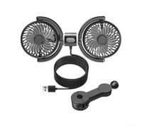 Ventilador Auto 2 Cabezales Ajustables Aire Frío Ventilador | para Doble cabezal rotativo, 3 velocidades independientes, flujo de aire para máximo, ideal calor extremo