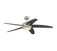Ventilador Con LED Lámpara y Mando a Distancia Bendan Cromo Mate Wenge 132 CM