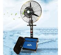Ventilador con Nebulizador por Rociado, Ventilador Industrial de Uso Rudo con 3 Velocidades y Tanque de Agua de 42 L, Ideal para Patios, Garajes o Espacios de Trabajo