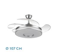 Abrila Dani Níquel - Ventilador De Techo Aspas Retráctiles 59 W F