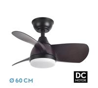 Ventilador dc 24w pirdo negro/marron 3 aspas 60d 2400lm 6 velocidades