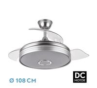 Ventilador dc 72w, 6120 lm, bluetooth, 3 aspas, 6 posiciones de veloci