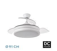 FABRILAMP AKUNADECOR Ventilador Con Motor Dc Bayomo S Blanco Led