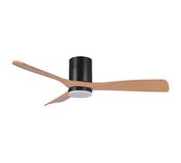 Ventilador dc céfiro on negro/haya, 3 aspas, 40w led 3000-4000-6500k,