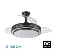 Ventilador dc ibe 59w 6980lm negro 3 asp.desp. 107d 3000-4000-6000k re