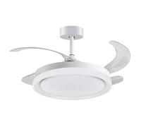 Ventilador dc kigali blanco/blanco, 4 aspas retráctiles, 72w led 3000