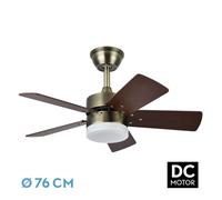 Ventilador dc marta 36w cuero 5 aspas rev. cerezo/nogal 41x76d 3060lm
