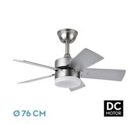 Ventilador dc marta 36w niquel 5 aspas rev. haya/plata 41x76d 3060lm