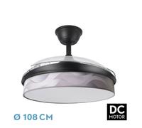 Ventilador Dc Moda Negro/ola Gris 108d 3aspas