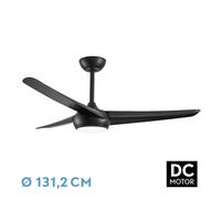 Ventilador dc patras 24w negro 3aspas 6vel 3colores 131,2d 2424lm remo