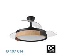 Abrila Provenza Negro/Haya - Ventilador De Techo Aspas Retráctiles 72 W F