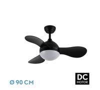 Ventilador dc solido 24w negro 3aspas 91d 2640lm 3000-4000-6500k remot