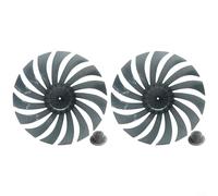 Ventilador de 14 pulgadas de material PP para aspas para ventiladores de mesa o piso de 355 mm con geometría de 15 cuchillas y soporte de cubierta de tuerca (2 piezas)