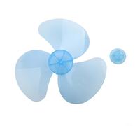 Ventilador de 30,5 cm, 3 hojas, plástico, repuesto para ventilador de mesa, diseño de trébol con tapa de tuerca, color azul, radio de 15 cm