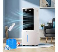 Ventilador de Agua 12L para Interiores, Climatizador 4 en 1 Sin Tubo de Escape, 800 m³/h, Oscilación 90°, Temporizador 12H, 3 Velocidades