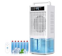 Ventilador de aire acondicionado portátil, enfriador de aire sin ventana, 2 modos y 6 velocidades, 12 h para Smart Auto-off, tanque de 3 gals para refrigeración 20H, mando a distancia de 4,6 m, sin