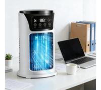 Ventilador de Aire Acondicionado Portátil Multifuncional, Enfriador de Aire Frío, Ventilador Evaporativo Pequeño para Hogar y Oficina BLANCO