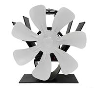 Ventilador de chimenea portátil de 5 asas, calefactor de calor para estufa de leña, distribución eficiente del calor para camping y pesca en hielo, ventilador compacto sin electricidad (plata)