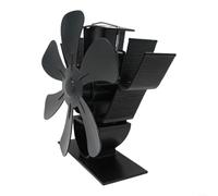 Ventilador de chimenea portátil de 5 asas, calefactor de calor para estufa de leña, distribución eficiente del calor para camping y pesca en hielo, ventilador compacto sin electricidad (negro)