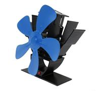 Ventilador de chimenea portátil de 5 asas, calefactor de calor para estufa de leña, distribución eficiente del calor para camping y pesca en hielo, ventilador compacto sin electricidad (azul)
