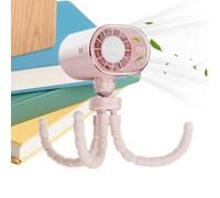 Ventilador de coche genérico Ventilador de pulpo LED de 199 velocidades | Mini ventilador de pinza rotación 360 grados recargable para adultos estudiantes playa al aire libre cocina Cochecito oficina