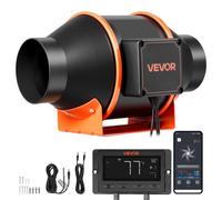 Ventilador de conducto VEVOR de 101,6 mm, regulable, con un caudal de 349 m³/h. Ventilador de conducto tipo "inline" con control PWM y aplicación, ventilador de canal con 10 niveles, temporizador de 9