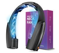 Ventilador de cuello portátil, con batería de 8000 mAh, 6 velocidades, recargable, silencioso y sin aspas