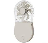Ventilador de cuello, ventilador de mano, 4 velocidades, 6800 rpm, semiconductor, ventilador frío de hielo de 180°, diseño plegable de 180°, recargable por USB, ventilador silencioso multiescena para