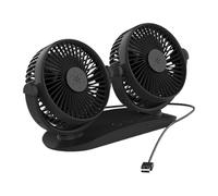 Ventilador De Enfriamiento De Coche - Ventilador Eléctrico Para Coche A | Doble Cabeza, Circulador De Aire Ajustable De 360 Grados Para Salpicadero, Enfriador Interior Automotriz Universal