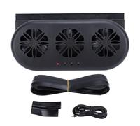 Ventilador de Escape con Energía Solar de Automóvil, Ventilación de la Ventana del Vehículo 3 Ventiladores, Ventilador de Ventilación de Aire de Automóvil Recargable de USB,