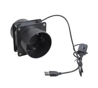 Ventilador de escape en línea de 3 velocidades USB 5V 75 mm con doble tubo de ventilación para caja de impresora, invernadero, casa de mascotas, taller solar, soplador de humos