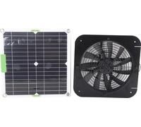 Ventilador de escape solar de 100W y 18V, con panel solar integrado, para ventilación de áticos, refugios para mascotas, gallineros, vehículos recreativos y invernaderos (34 cm de diámetro)