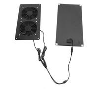 Ventilador de escape solar de 10W y 18V, con panel solar ABS resistente al viento y a la lluvia. Kit de ventilador doble para casas de mascotas, gallineros o invernaderos