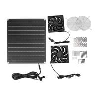 Ventilador de Escape Solar IPX7 Impermeable monocristalino 15 W 12 V Panel Solar Kit de Ventilador de ventilación para gallinero casa de Mascotas Invernadero de Ventilador Dual