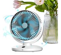 Ventilador de escritorio Circulador de aire portátil oscilación vertical 5 | Ventilador de escritorio portátil con batería para casa dormitorio oficina al aire libre camping playa